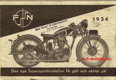 Motorrad Prospekt FN Herstal 1934 8 Seiten fn-p34-2